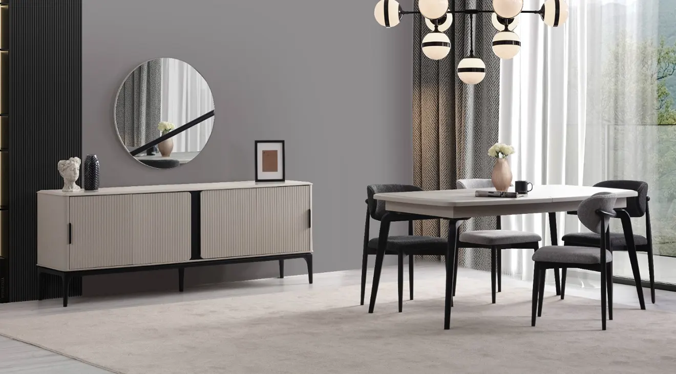 Monalisa Ahşap Ayaklı Yemek Odası Takımı